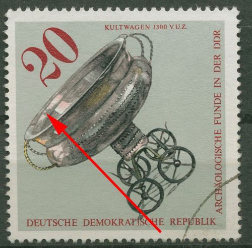 DDR 1976 Archäologische Funde mit Plattenfehler 2183 F 16 mit Massenentwertung