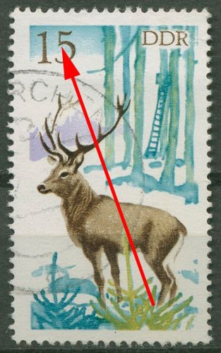 DDR 1977 Jagdwesen mit Plattenfehler 2271 F 44 gestempelt