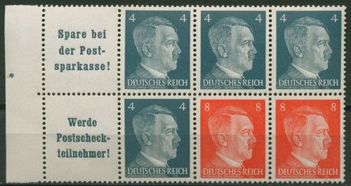 Dt. Reich 1941 Markenheftchenblatt Hitler H-Bl. 119 B postfrisch