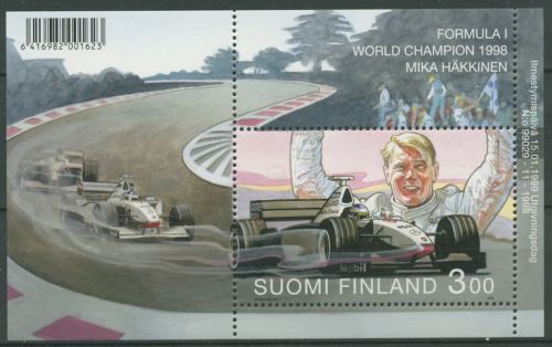 Finnland 1999 Formel-1-Weltmeister Mika Häkkinen Block 20 postfrisch (C25913)