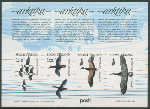 Finnland 2017 Tiere Zugvögel der Arktis Block 93 postfrisch (C66896)