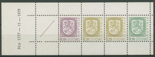 Finnland 1978 Staatswappen HeftchenblattH-Blatt 11 I postfrisch (C66898)