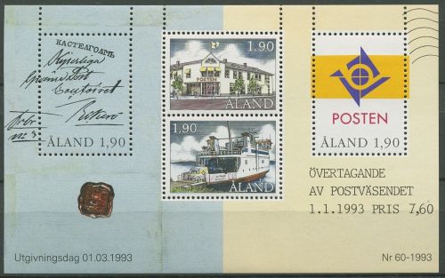 Aland 1993 Eigene Posthoheit Block 2 postfrisch (C17459)