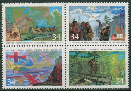 Kanada 1987 Erforschungsgeschichte Kanadas: Forscher 1023/26 ZD postfrisch
