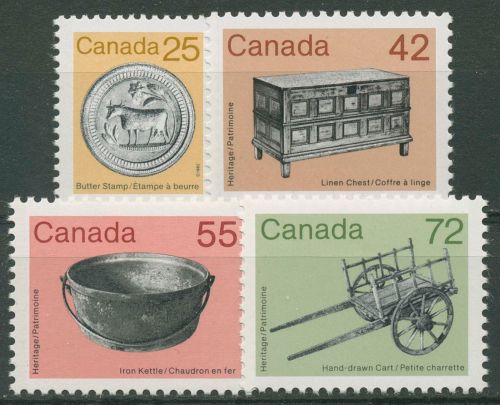 Kanada 1987 Alte Gebrauchsgegenstände Karre Truhe 1035/38 postfrisch