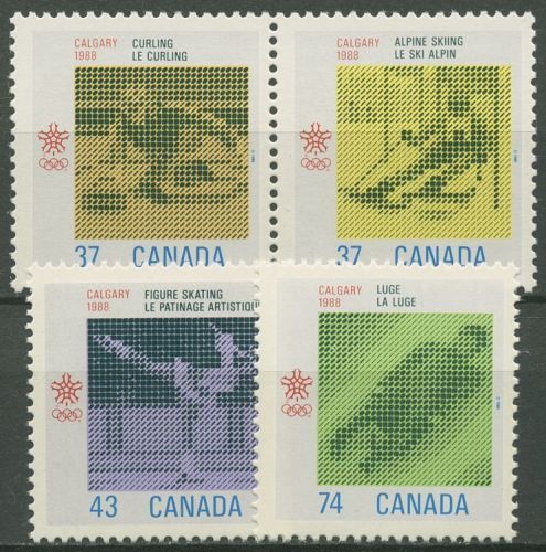 Kanada 1988 Olympische Winterspiele Calgary Eislauf Rodeln 1075/78 postfrisch