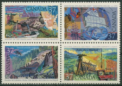 Kanada 1988 Erforschungsgeschichte Kanadas: Vermesser 1079/82 ZD postfrisch