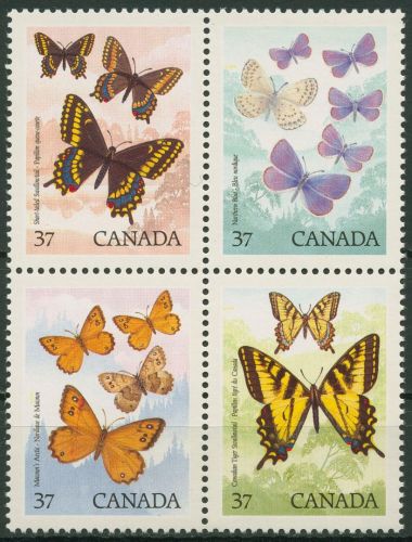 Kanada 1988 Schmetterlinge Segelfalter Bläuling 1090/93 ZD postfrisch