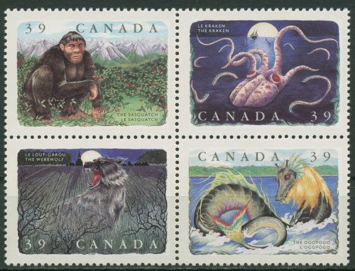 Kanada 1990 Fabelwesen Werwolf Ogopogo Sasquatch 1197/00 ZD postfrisch