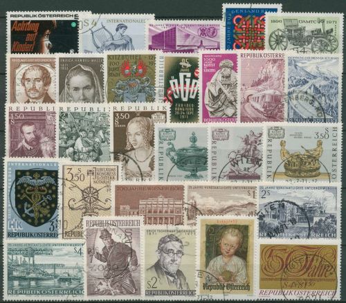 Österreich Jahrgang 1971 komplett (1353/80) gestempelt (SG62132)