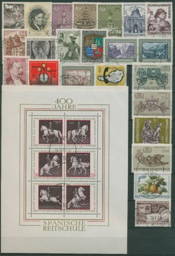 Österreich Jahrgang 1972 komplett (1381/09, Block 2) gestempelt (SG62133)
