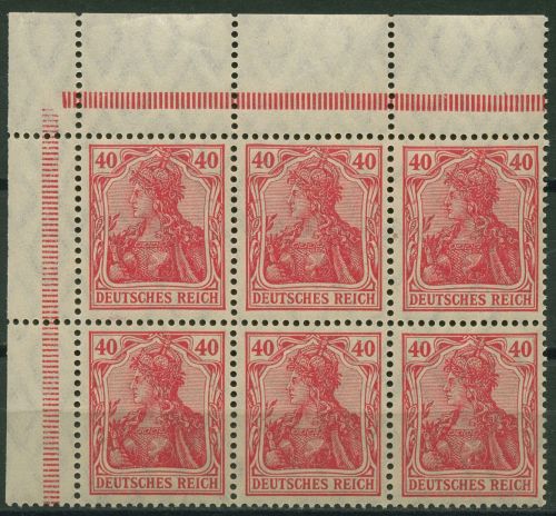 Dt. Reich 1921 Heftchenblatt Germania H.-Bl. 28 A 1.1 Ecke OR dgz. postfrisch