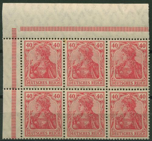 Dt. Reich 1921 Heftchenblatt Germania H.-Bl. 28 A 1.1 Ecke OR ndgz. postfrisch