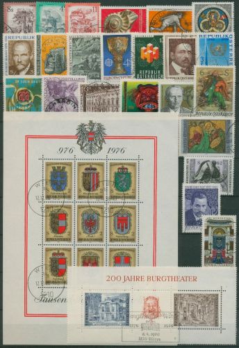 Österreich Jahrgang 1976 komplett (1506/39, Bl.3/4) gestempelt (SG62137)