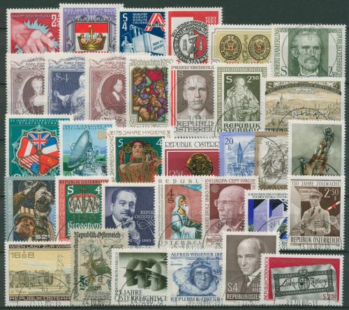 Österreich Jahrgang 1980 komplett (1631/63) gestempelt (SG62141)