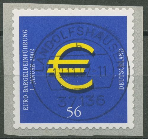 Bund 2002 Einführung Euro Rollenmarke sk 2236 mit TOP-Stempel