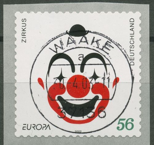 Bund 2002 Europa Zirkus Rollenmarke sk 2272 mit Nr. und TOP-Stempel