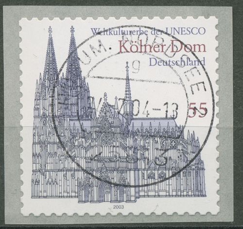 Bund 2003 Kölner Dom Rollenmarke sk 2330 mit Nr. und TOP-Stempel
