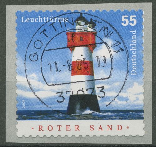 Bund 2004 Leuchtturm Rollenmarke sk 2413 mit Nr. und TOP-Stempel