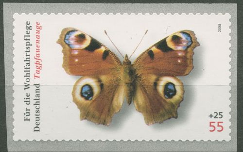 Bund 2005 Tagpfauenauge Rollenmarke sk 2504 mit Nr. postfrisch