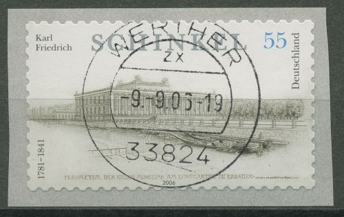 Bund 2006 Schinkel Rollenmarke sk 2552 mit Nr. und TOP-Stempel