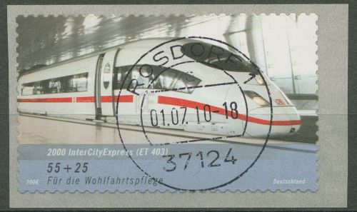 Bund 2006 Wohlfahrt Eisenbahn Rollenmarke sk 2567 mit Nr. und TOP-Stempel
