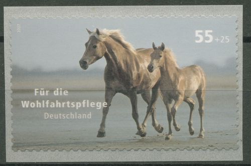 Bund 2007 Wohlfahrt: Pferd Rollenmarke sk 2635 mit Nr. postfrisch