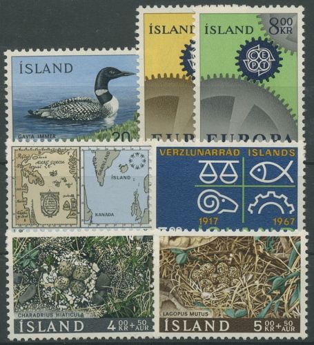 Island 1967 Jahrgang komplett 408/14 postfrisch (G97150)