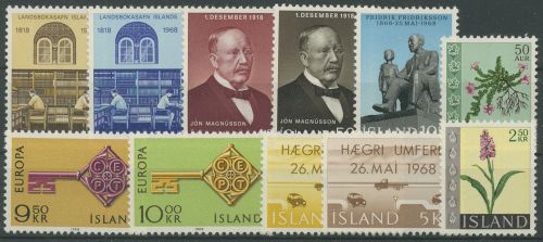 Island 1968 Jahrgang komplett 415/25 postfrisch (G96111)