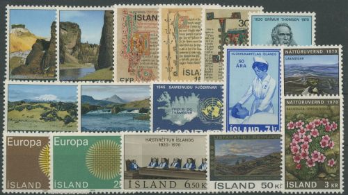 Island 1970 Jahrgang komplett 434/49 postfrisch (G96109)