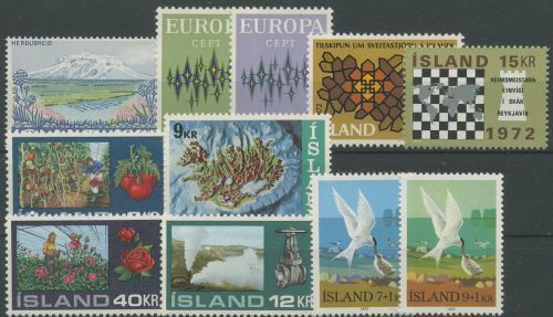 Island 1972 Jahrgang komplett 460/70 postfrisch (G96107)