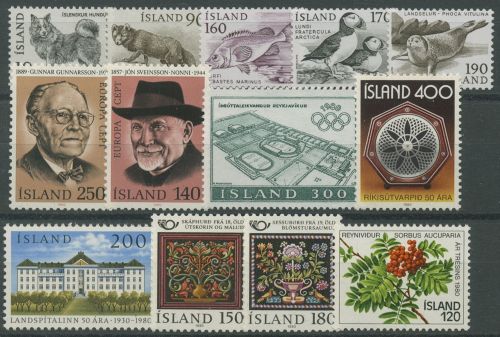 Island 1980 Jahrgang komplett 550/62 postfrisch (G96099)