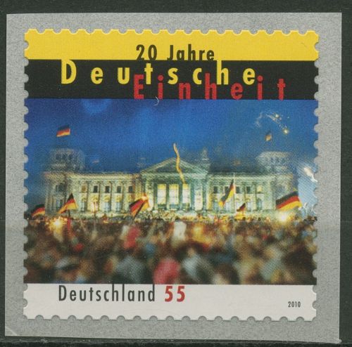 Bund 2010 Deutsche Einheit Rollenende sk 2822 R mit Nr. postfrisch