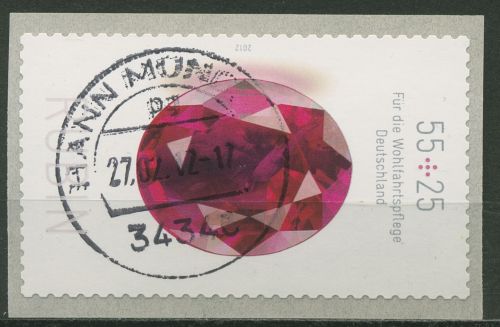 Bund 2012 Rubin Rollenmarke (100er-Rolle) sk 2909 R mit Nr. und TOP-Stempel