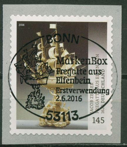 Bund 2016 Fregatte aus Elfenbein (100er-Rolle) sk 3250 R mit Nr. und ESST BONN