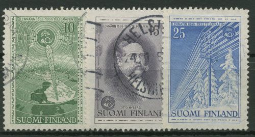 Finnland 1955 100 Jahre Telegrafie Otto Nyberg 450/52 gestempelt