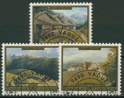 Liechtenstein 1993 Gemälde Maler Hans Gantner 1056/58 gestempelt