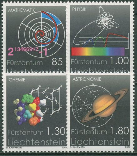 Liechtenstein 2004 Naturwissenschaften 1357/60 postfrisch