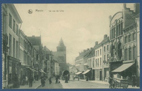 Menen Menin Rue de Lille, gelaufen als Feldpost (AK5925)