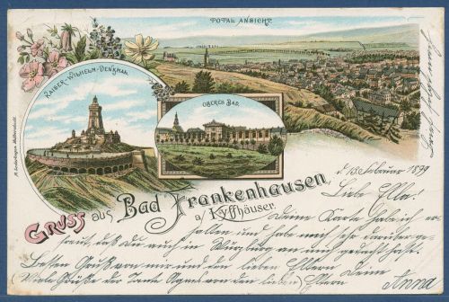 Gruss aus Bad Frankenhausen am Kyffhäuser, gelaufen 1899 (AK5907)