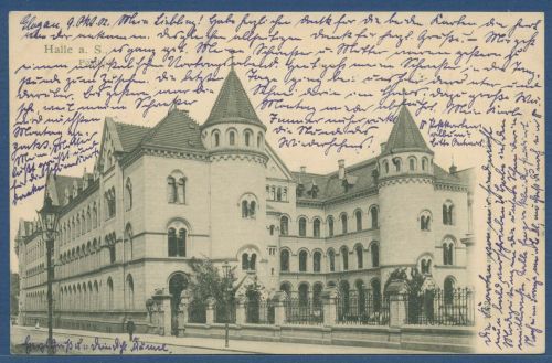 Halle an der Saale Posthof, gelaufen 1902 (AK5921)