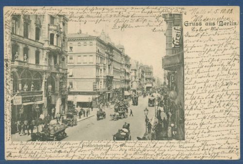 Gruss aus Berlin Friedrichstraße Kaiserhotel, gelaufen 1902 (AK5911)
