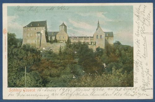 Schloß Goseck a. Saale, gelaufen 1901 Bahnpost (AK5910)