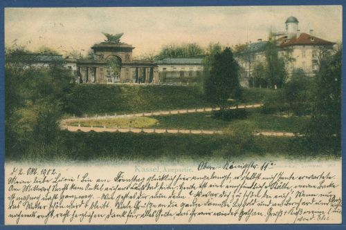 Kassel Auepartie, gelaufen 1902 (AK5892)
