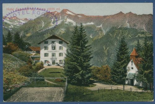 Hotel Eggerhof bei Meran Südtirol, gelaufen 1933 (AK5889)