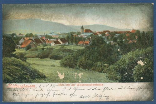 Hildburghausen Gesamtansicht, gelaufen 1904, Mängel (AK5887)