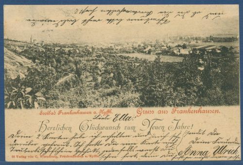 Gruss aus Frankenhausen Solbad am Kyffhäuser, gelaufen 1899 (AK5885)