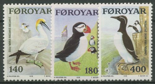 Färöer 1978 Seevögel: Basstölpel, Papageitauscher 36/38 postfrisch