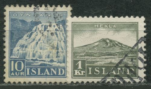 Island 1935 Landschaften Vulkan Hekla 181/82 gestempelt