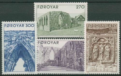 Färöer 1988 Ruine d. nicht fertiggestellten Doms Kirkjubour 175/78 postfrisch